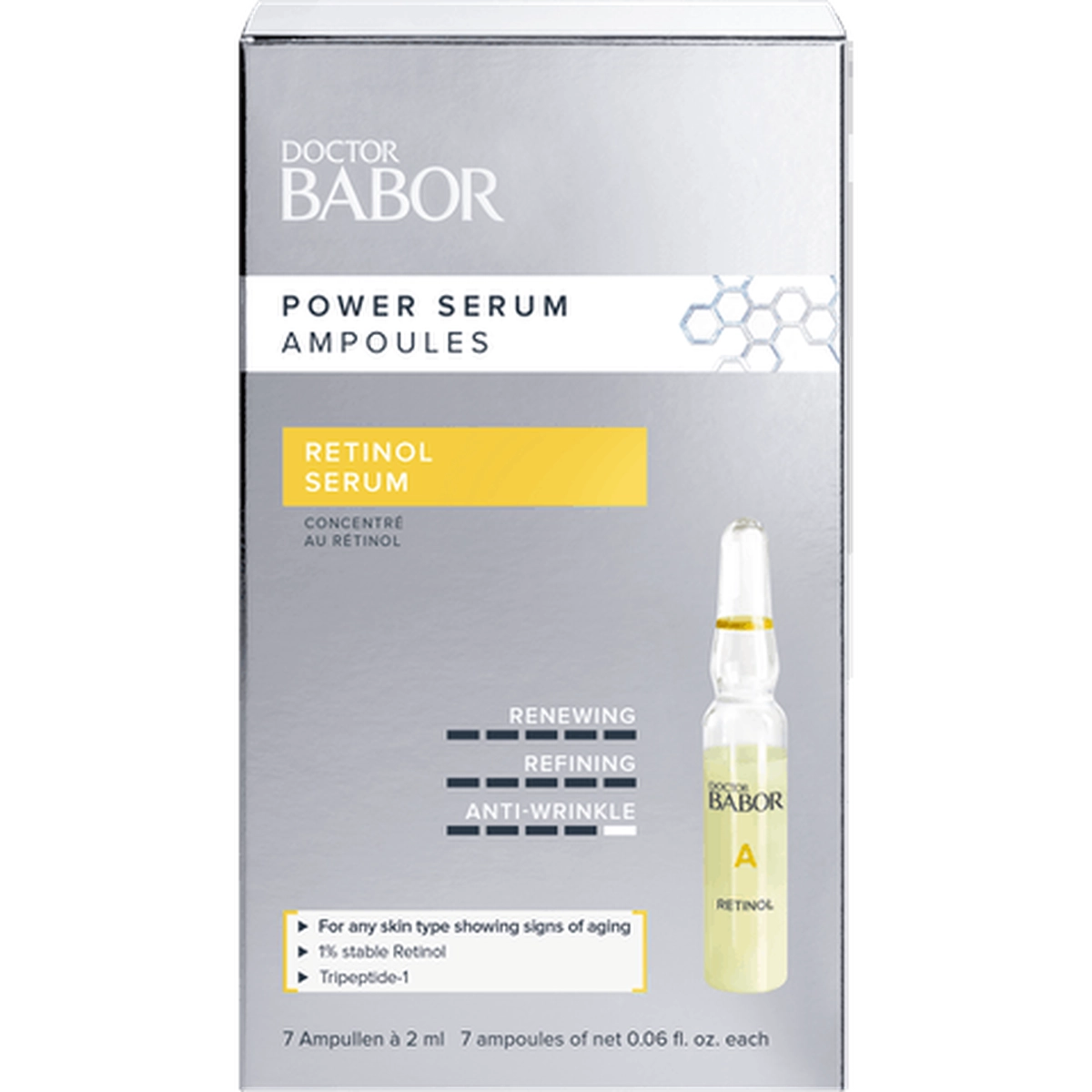 Babor Power Serum Retinol 7X2Ml 1 De Nye Ampullene Til Doctor Babor Som Revolusjonerer Alt! Mer Effektive Og Mer Innovative Med Synlige Resultater! Takket Være Synergien Med Særdeles Aktive Ingredienser Og Den Effektive Virkningen Til Våre Verdensberømte Ampuller, Er Resultatet Et Innovativt Konsept Med Enda Større Effekt. 7-Dagers Boostere Som Tilbyr Løsninger For Hudproblemer Og Spesielle Behov. Effekten Til Hver Eneste Ingrediens Blir Forsterket Av Andre Vitenskapelig Utvalgte, Aktive Ingredienser For Å Gi Enestående Resultater. Den Umiddelbare Effekten Er Allerede Synlig Etter Første Påføring. Alle Power-Ampullene Er Veganske, Fri For Dufter Og Kunstige Farger, Og Dermatologisk Testet. Selvfølgelig Er De Også Fri For Syntetiske Polymerer, Silikoner Og Parabener.